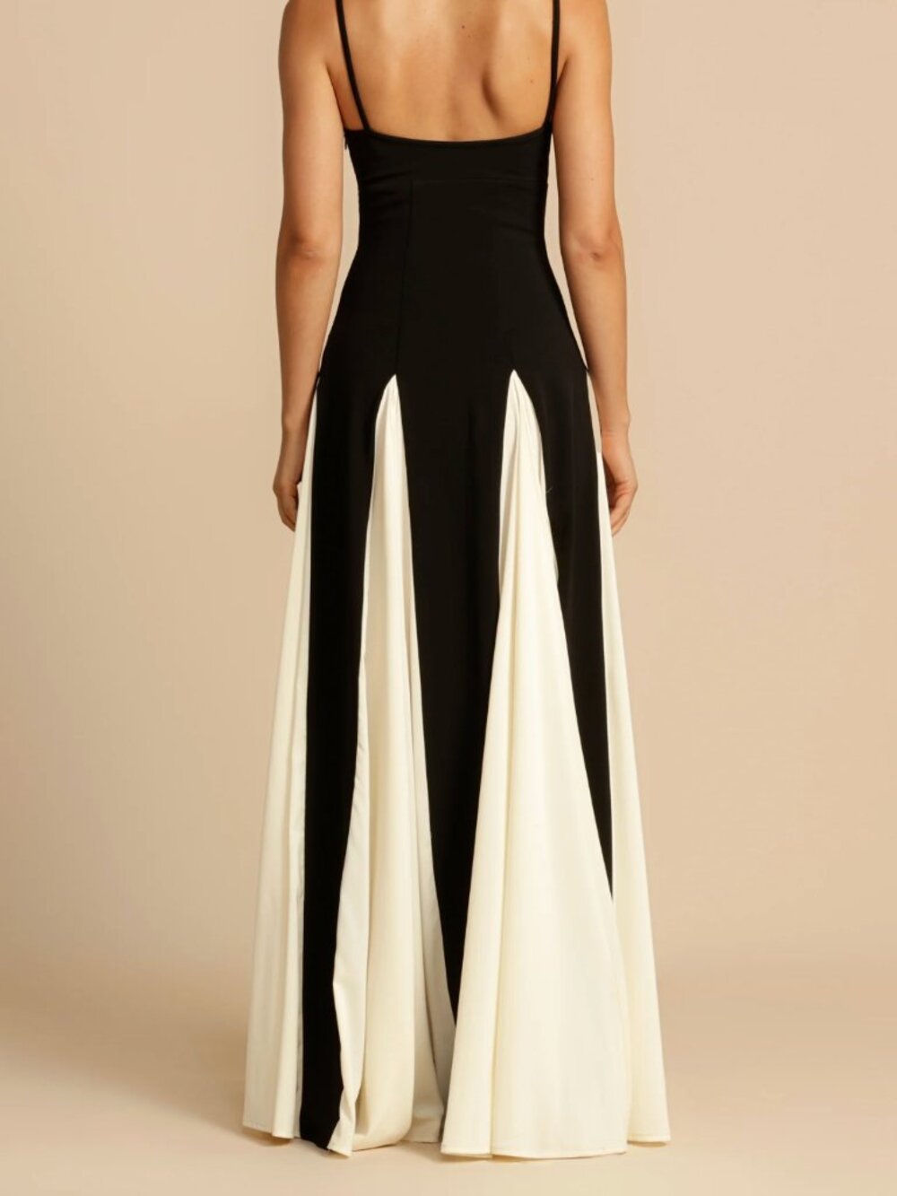 NWT Arcina Ori Paloma Black & White Colorblock Maxi Dress Gown | Retail $540 - Picture 2 of 9